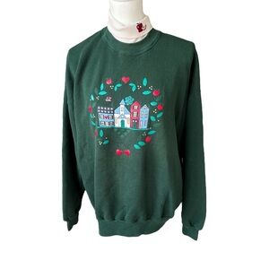 VTG Gopher green sweatshirt turtleneck apple town women xlarge teacher fall